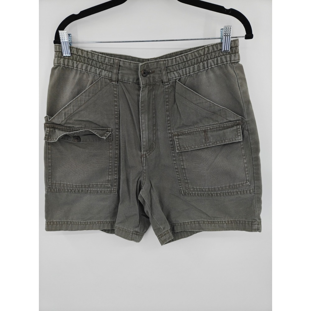 Club Room Mens Olive Green Cargo Shorts Size 32 Cotton Canvas Utility Hiking